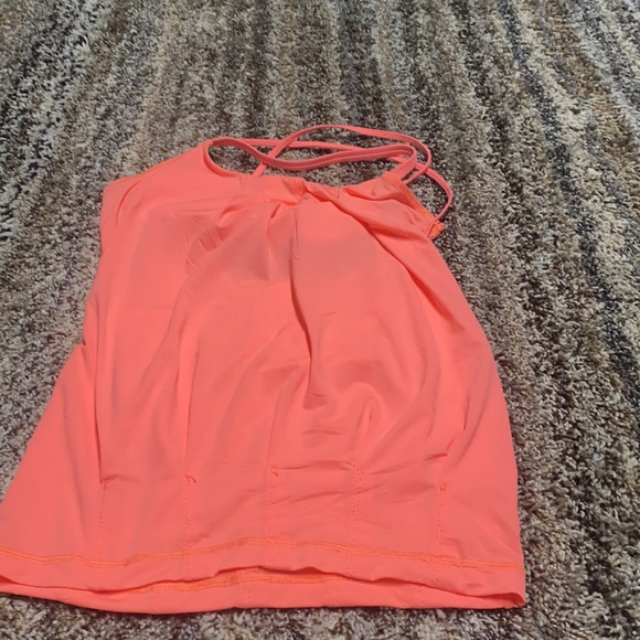 Lululemon Flow and Go Strappy Built In Bra Tank Pop Orange - Picture 3 of 7